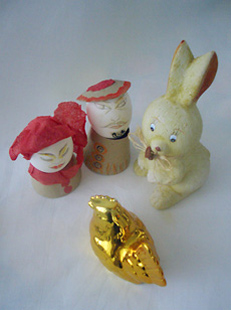 huhn mit hase und eierkoepfen